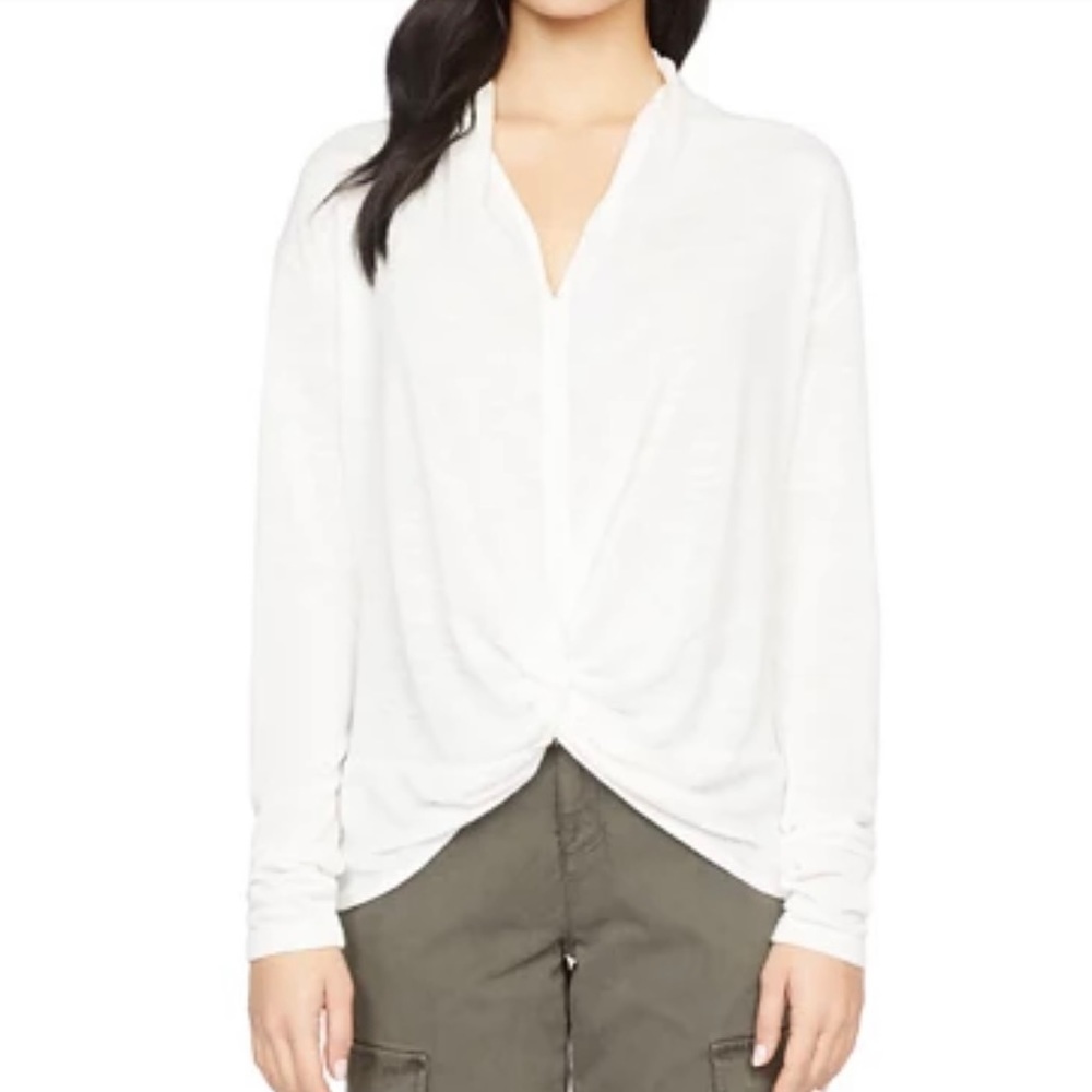 SANCTUARY White Knot Interested Long Sleeve Knit Top Size Medium